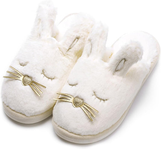 Bunny Slippers for Women Fuzzy Animal Memory Foam Indoor House Slippers Easter Thanksgiving Christmas Slippers Gifts